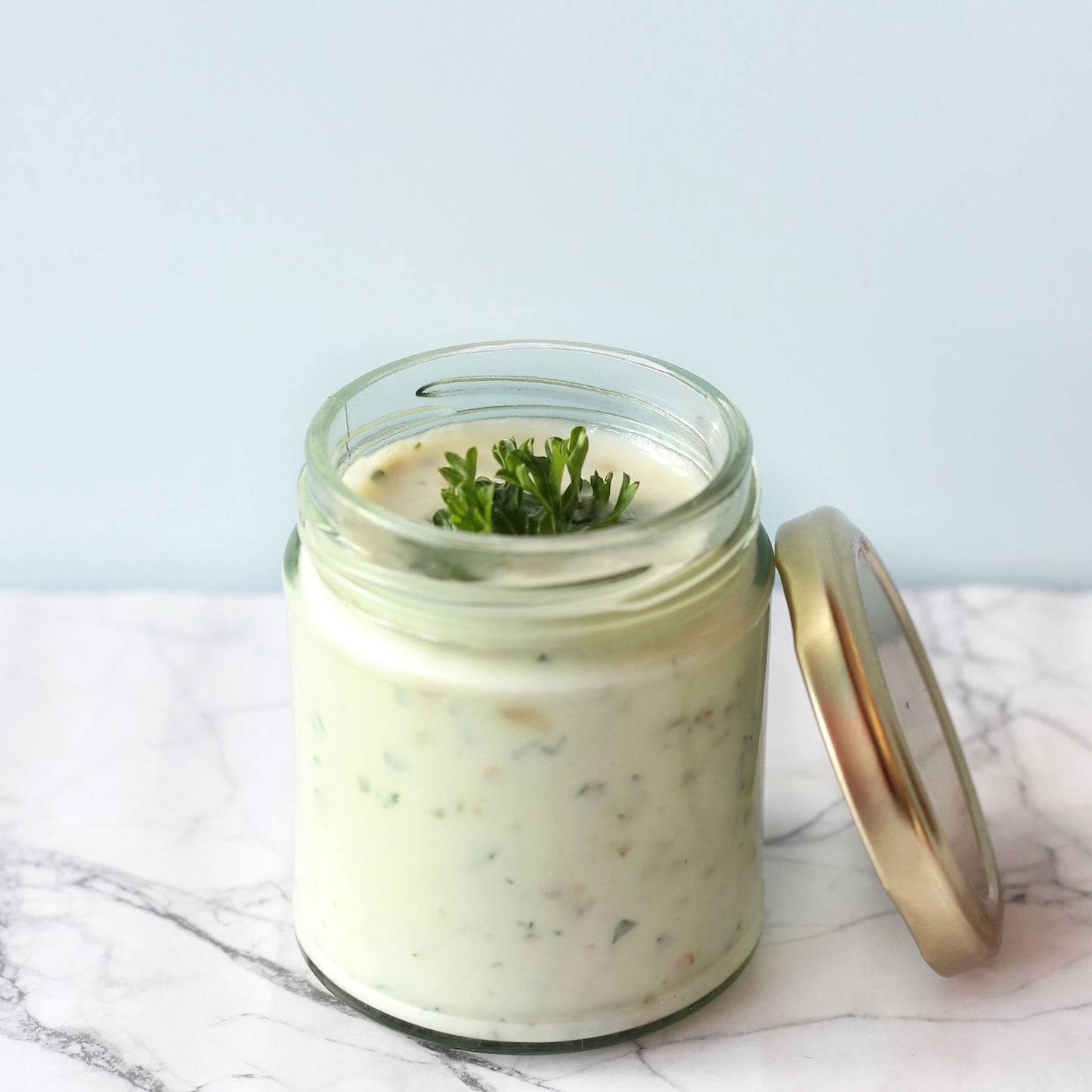 Cream Cheese in a glass jar