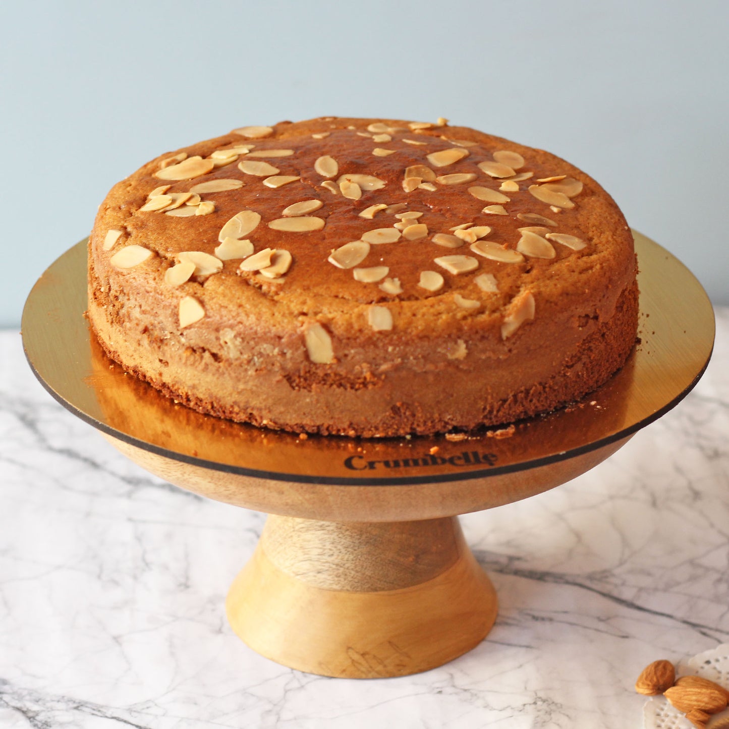 sugarfree almond whole wheat cake side view